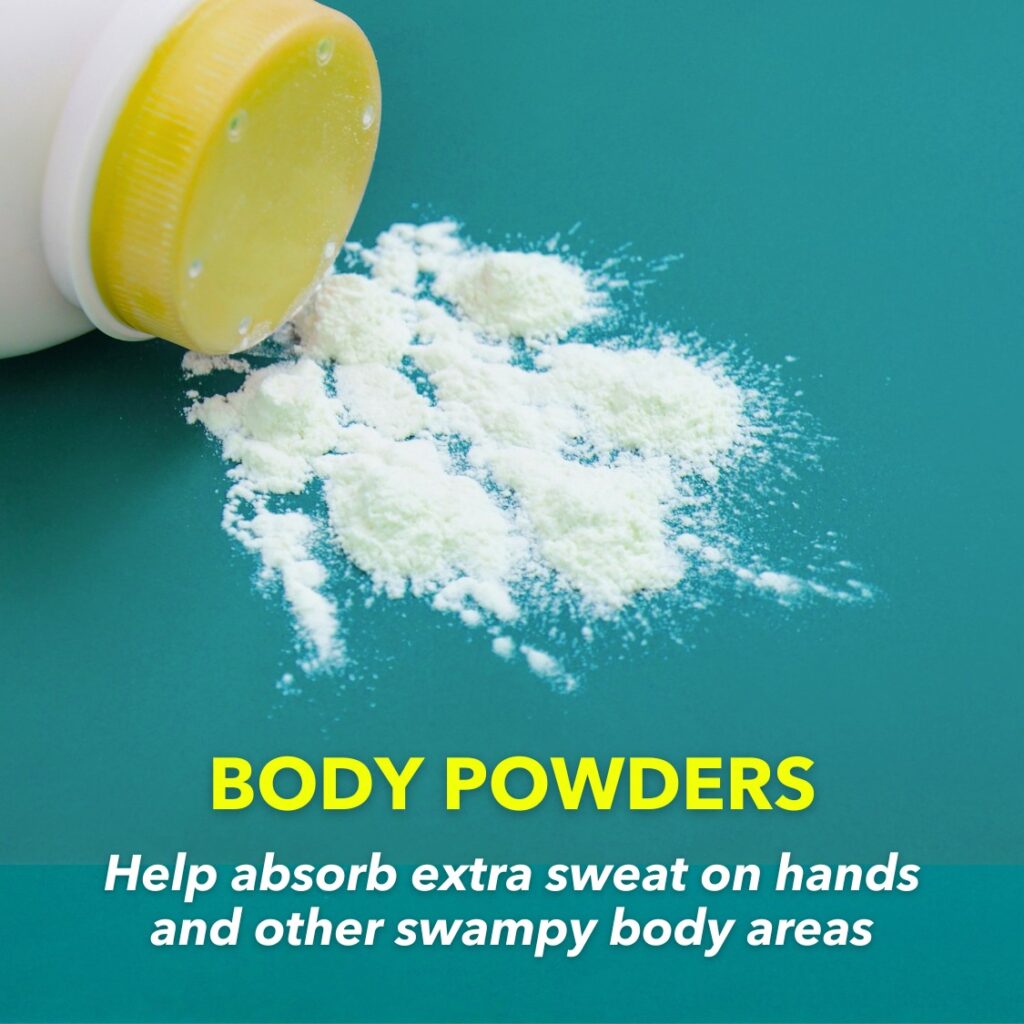 sweat absorbing body powders