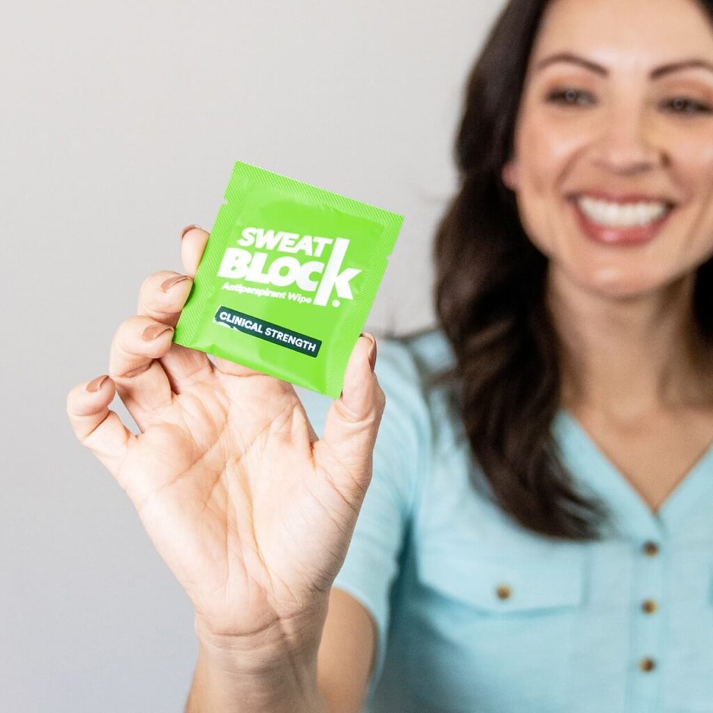 sweatblock antiperspirant wipe