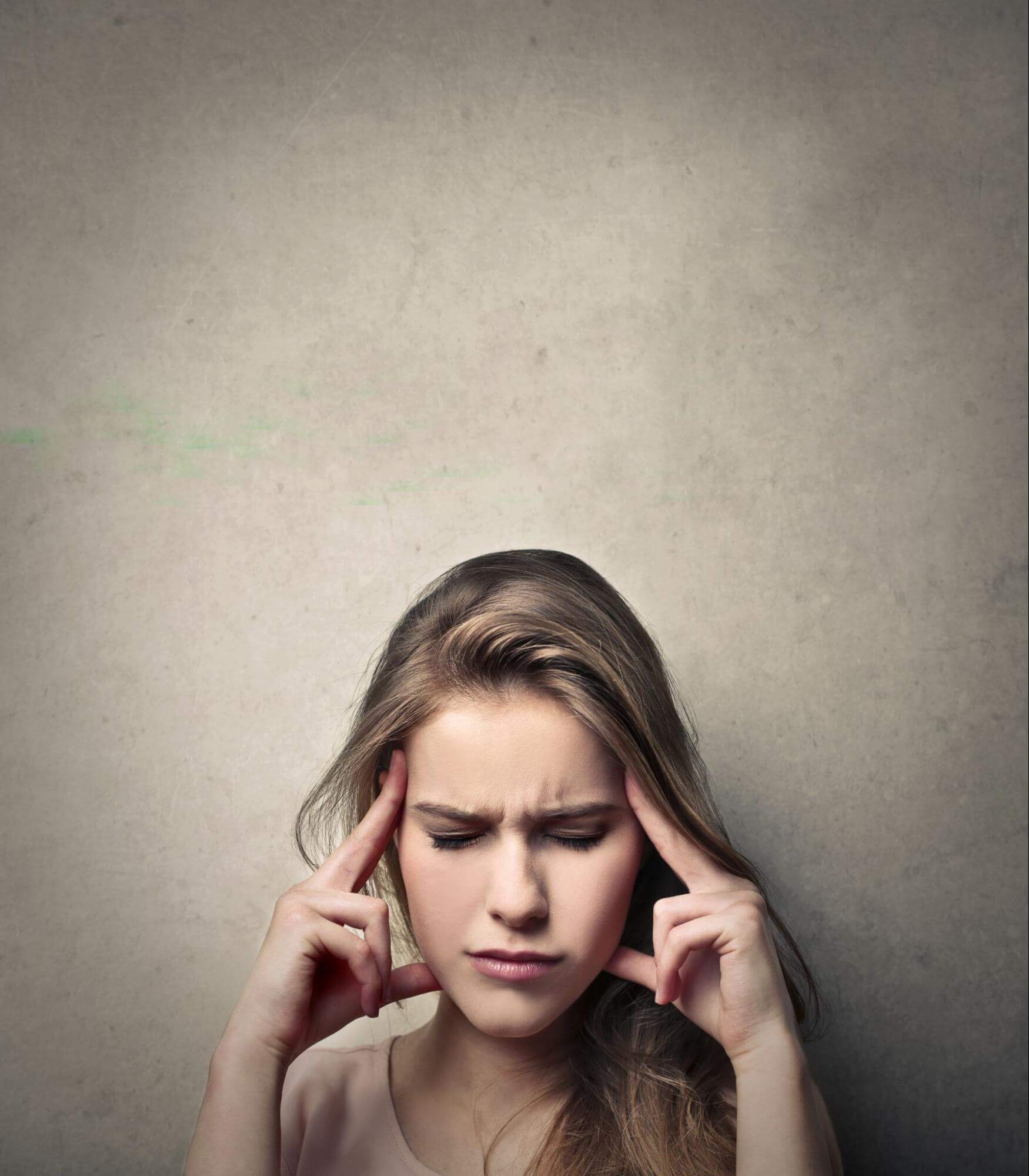 woman with anxiety dealing with head sweating